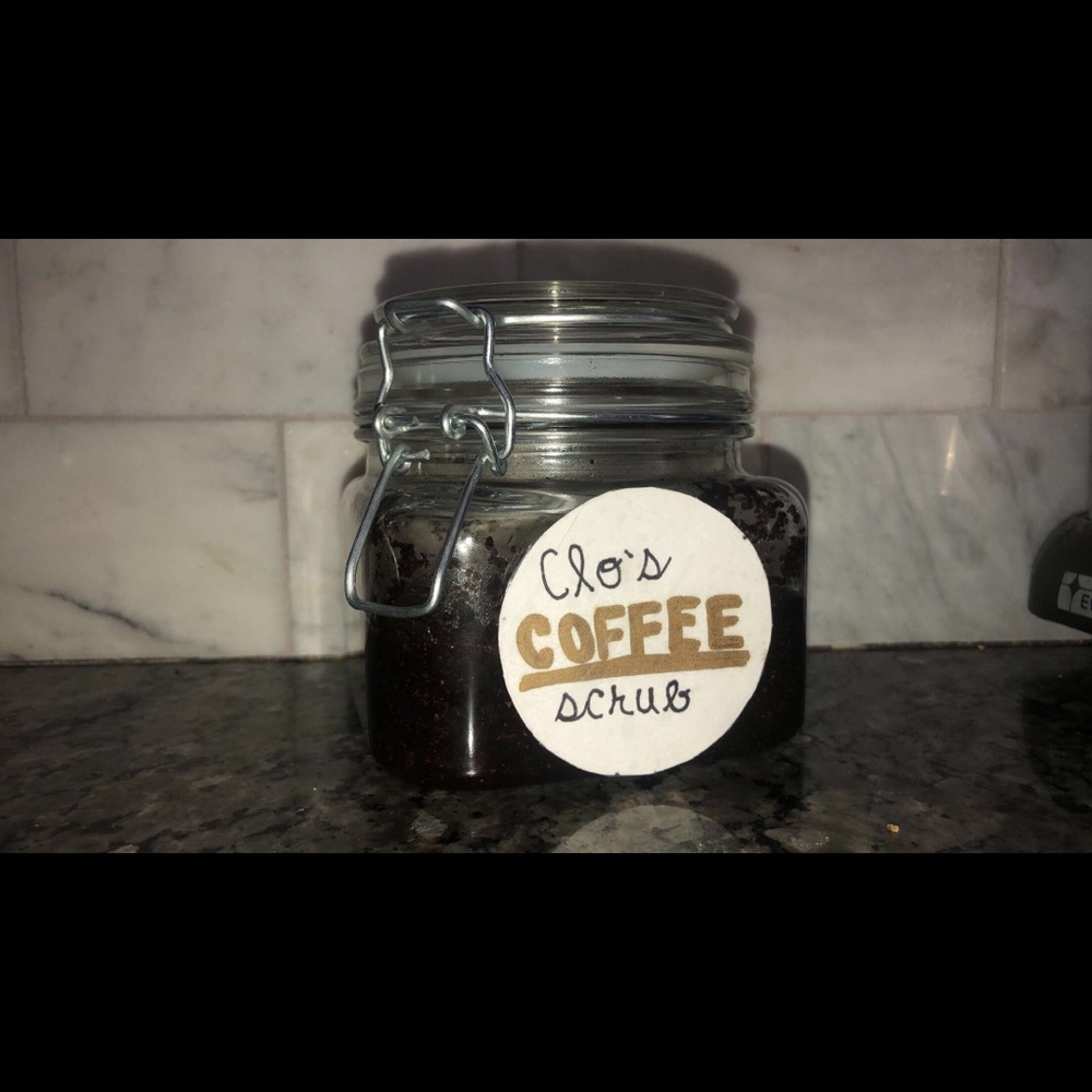 homemade and organic coffee exfoliating scrub